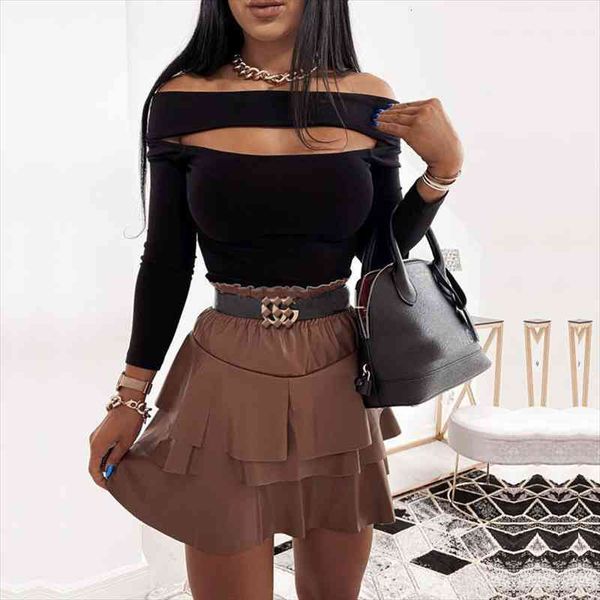 autumn fashion women pu leather skirt ruffles mini bodycon skirts ladies k-pop streetwear punk club ruffles skirt, Black
autumn fashion women pu leather skirt ruffles mini bodycon skirts ladies k-pop streetwear punk club ruffles skirt, Black