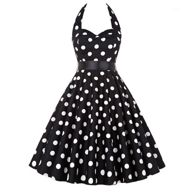 ick polka dot retro dress halter party dress bow hepburn vintage pin up rockabilly dresses robe plus size elegant midi1, Black;gray
ick polka dot retro dress halter party dress bow hepburn vintage pin up rockabilly dresses robe plus size elegant midi1, Black;gray