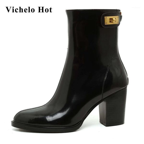 vichelo 2021 new arrival round toe high heels metal decorations classic colors office lady daily wear cozy ankle boots l011, Black
vichelo 2021 new arrival round toe high heels metal decorations classic colors office lady daily wear cozy ankle boots l011, Black