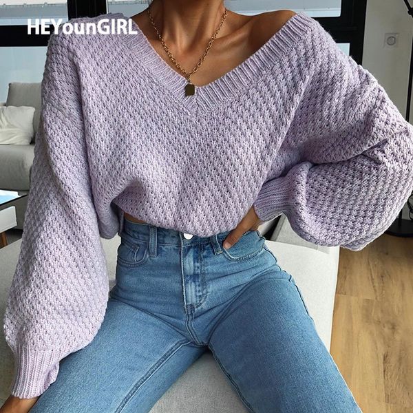 heyoungirl solid casual loose elegant knit sweater women autumn winter v neck vintage jumper ladies chic long sleeve pullovers, White;black
heyoungirl solid casual loose elegant knit sweater women autumn winter v neck vintage jumper ladies chic long sleeve pullovers, White;black
