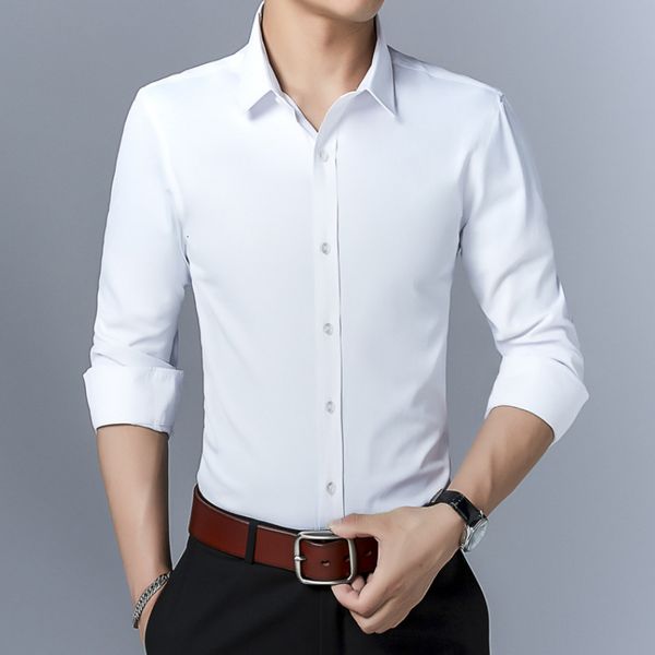 men's printed casual long sleeve solid stitching fashion pocket fabric soft comfortable business shirts men slim fit styl, White;black
men's printed casual long sleeve solid stitching fashion pocket fabric soft comfortable business shirts men slim fit styl, White;black