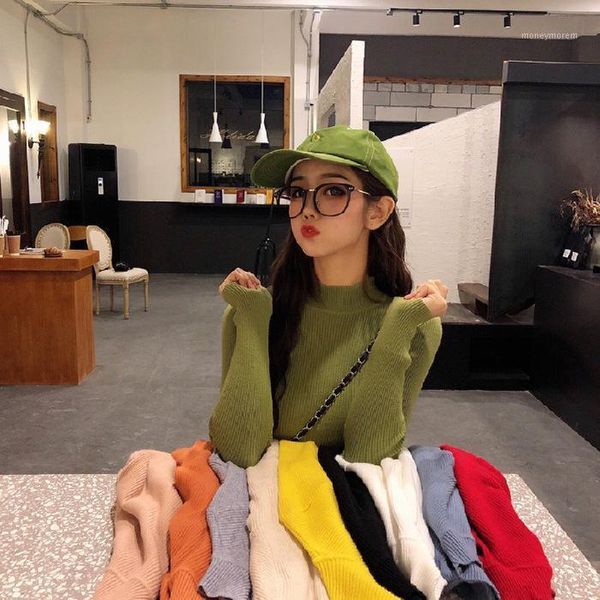 women's sweaters half neck female 2021 autumn spring winter sweater women slim fit long sleeve bottom casual ladies y1711a1, White;black
women's sweaters half neck female 2021 autumn spring winter sweater women slim fit long sleeve bottom casual ladies y1711a1, White;black