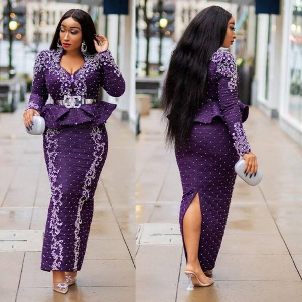 2022 purple prom dresses back slit beading peplum custom made vestidos abiye robe de soiree applique evening gowns full sleeve, Black;red
2022 purple prom dresses back slit beading peplum custom made vestidos abiye robe de soiree applique evening gowns full sleeve, Black;red