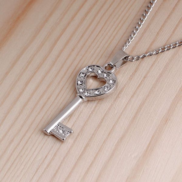 women's clavicle fashion chain, heart-shaped key, necklace, korean women's love diamond pendant necklace 1zuvzun3, Silver
women's clavicle fashion chain, heart-shaped key, necklace, korean women's love diamond pendant necklace 1zuvzun3, Silver