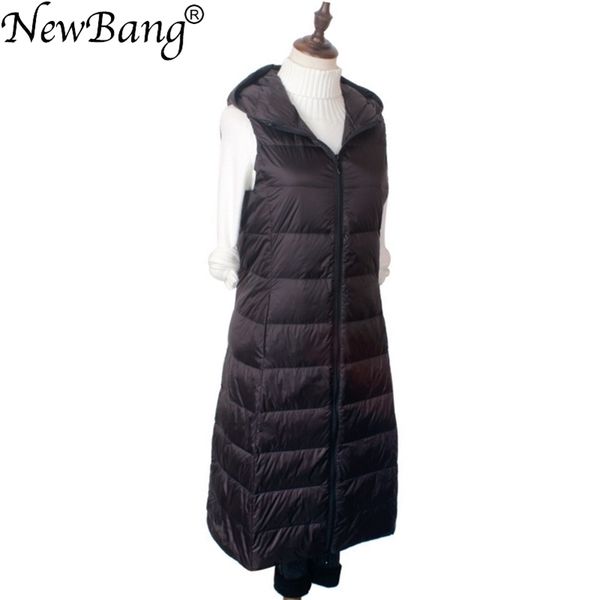 newbang brand women's long vest ultra light down vests hooded sleeveless turn-down collar jacket warm suit vest 201031, Black;white
newbang brand women's long vest ultra light down vests hooded sleeveless turn-down collar jacket warm suit vest 201031, Black;white