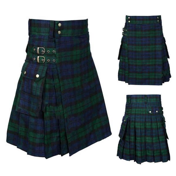 men's fashion scottish style plaid contrast color pocket pleated skirt men pants trousers scotland new fashion casual men skirt w220214, Black
men's fashion scottish style plaid contrast color pocket pleated skirt men pants trousers scotland new fashion casual men skirt w220214, Black