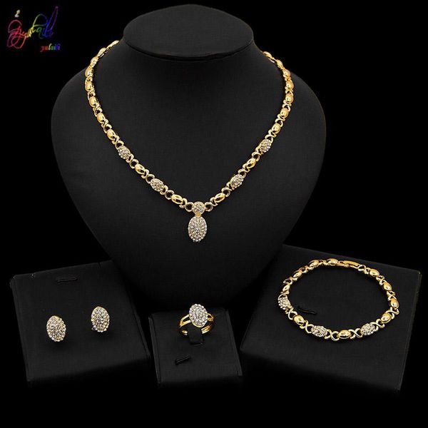 yulaili 2020 new crystal x o-shaped gold color necklace earrings bracelet ring wedding jewelry sets wholesale, Silver
yulaili 2020 new crystal x o-shaped gold color necklace earrings bracelet ring wedding jewelry sets wholesale, Silver