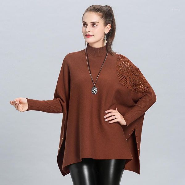 2020 spring warm knitted loose hollow out cape sweater autumn pullover fashion women bat sleeve high neck poncho1, White;black
2020 spring warm knitted loose hollow out cape sweater autumn pullover fashion women bat sleeve high neck poncho1, White;black