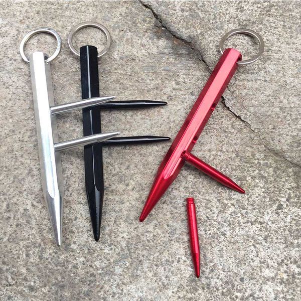 aliuminum self defense weapons safety for women girl f style removable deformation double nail rod spike stick keychain
aliuminum self defense weapons safety for women girl f style removable deformation double nail rod spike stick keychain