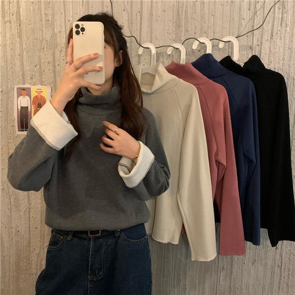 make firm offers joker loose leisure french turtle neck edge grinding with velvet thickening mao wei garment1, Black
make firm offers joker loose leisure french turtle neck edge grinding with velvet thickening mao wei garment1, Black