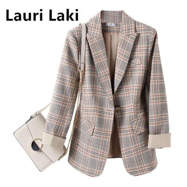 lauri laki fashion short plaid blazer women vintage elegant office lady pocket women suit blazer jacket autumn winter 2021, White;black
lauri laki fashion short plaid blazer women vintage elegant office lady pocket women suit blazer jacket autumn winter 2021, White;black
