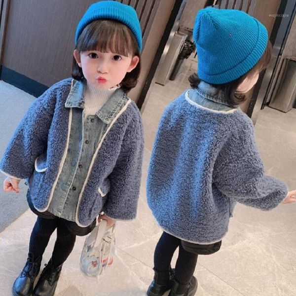 down coat autumn winter 1-6years old baby girls jackets lambs wool coats for kids warm fleece lapel denim edge children outerwear overcoat1, Blue;gray
down coat autumn winter 1-6years old baby girls jackets lambs wool coats for kids warm fleece lapel denim edge children outerwear overcoat1, Blue;gray