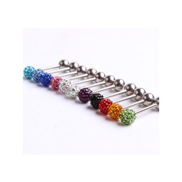 modrsa 1piece crystal paved ball tongue rings stainless steel straight barbell tongue helix septum piercing body jewelry f sqcied, Silver
modrsa 1piece crystal paved ball tongue rings stainless steel straight barbell tongue helix septum piercing body jewelry f sqcied, Silver