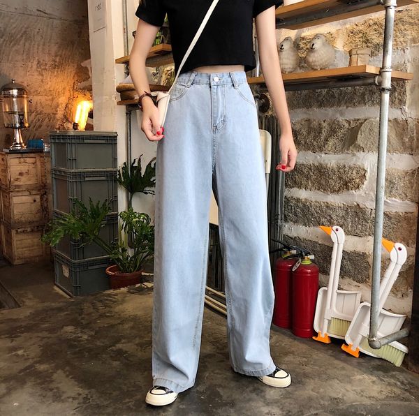 autumn winter 2019 new elegant style high waist and thin wide leg pants, Blue
autumn winter 2019 new elegant style high waist and thin wide leg pants, Blue