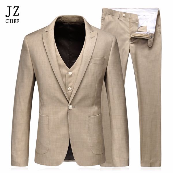 men's suits & blazers jz chief khaki jackets men slim fit wedding suit for 3 pcs jacket pants vest one button blazer smart casual 5xl, White;black
men's suits & blazers jz chief khaki jackets men slim fit wedding suit for 3 pcs jacket pants vest one button blazer smart casual 5xl, White;black