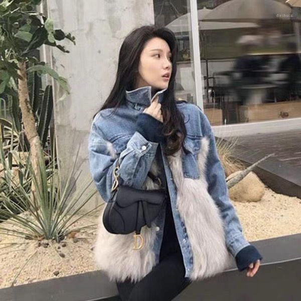 female winter cowboy fake fur coat casual outerwear loose plus size thick warm denim jacket women fake fur overcoat1, Black
female winter cowboy fake fur coat casual outerwear loose plus size thick warm denim jacket women fake fur overcoat1, Black