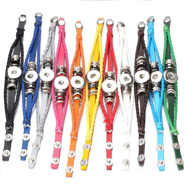 snap leather bracelet retro handmade braided leather button snap bangles fit 18mm snaps for women men buttons bbyxmf, Golden;silver
snap leather bracelet retro handmade braided leather button snap bangles fit 18mm snaps for women men buttons bbyxmf, Golden;silver