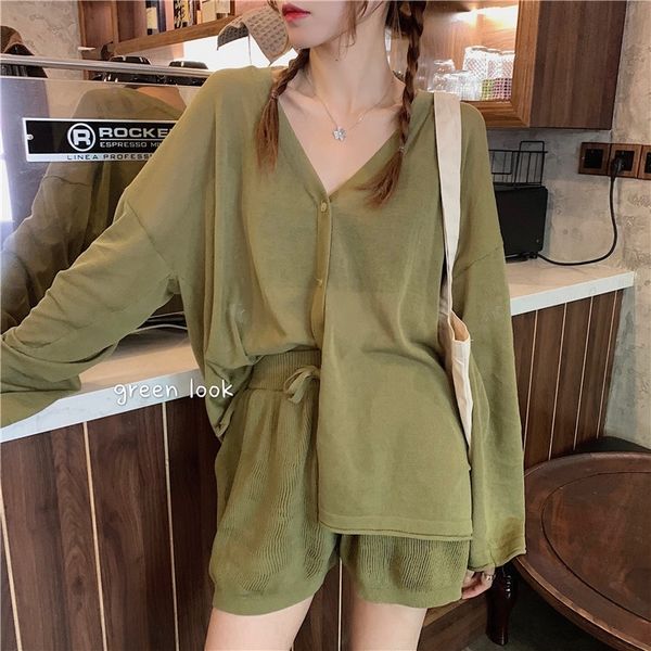 yfpkm temperament v-neck pants long proof suitt-shirt sleeve t-shirt elastic suit pants sun thin setwaist knitted shorts set iutr0, Gray
yfpkm temperament v-neck pants long proof suitt-shirt sleeve t-shirt elastic suit pants sun thin setwaist knitted shorts set iutr0, Gray
