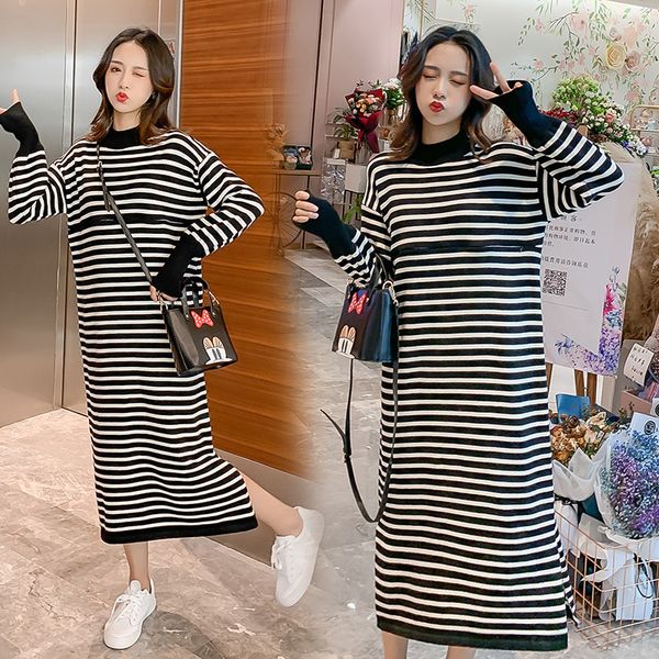 6003 autumn winter black striped cotton maternity nursing long dress feeding clothes for pregnant women korean fashion pregnancy lj201123, White
6003 autumn winter black striped cotton maternity nursing long dress feeding clothes for pregnant women korean fashion pregnancy lj201123, White