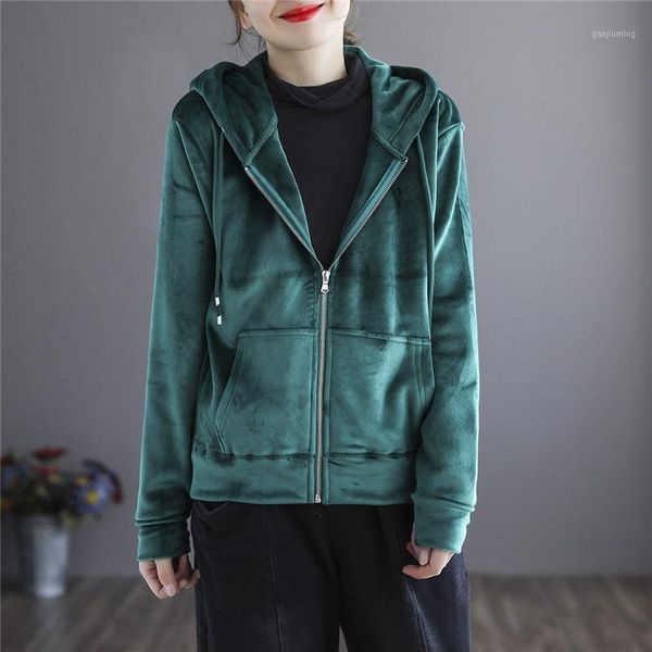 leisure clothing women autumn winter gold velvet solid color hooded short jacket ladies retro casual loose sweatshirt coat y10291, Black;brown
leisure clothing women autumn winter gold velvet solid color hooded short jacket ladies retro casual loose sweatshirt coat y10291, Black;brown