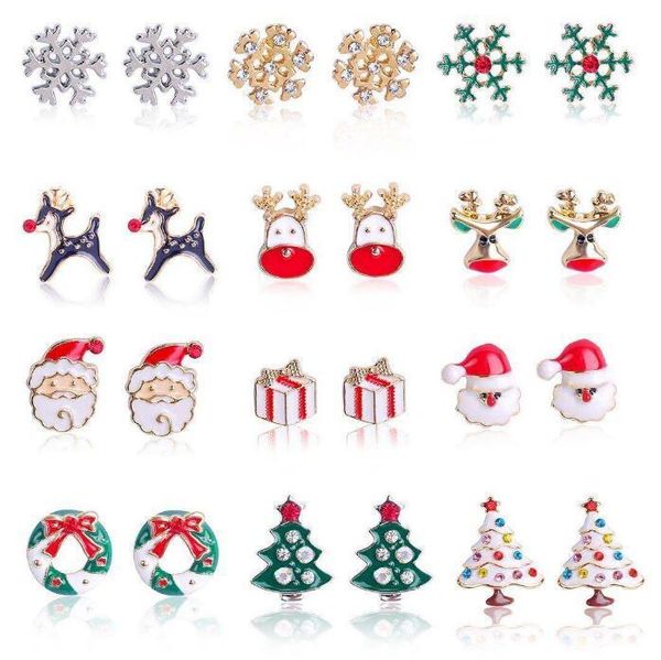 diamond tree alloy drip oil stud earring bells snowflake christmas earrings party favor 12 styles/set dhb2620
diamond tree alloy drip oil stud earring bells snowflake christmas earrings party favor 12 styles/set dhb2620