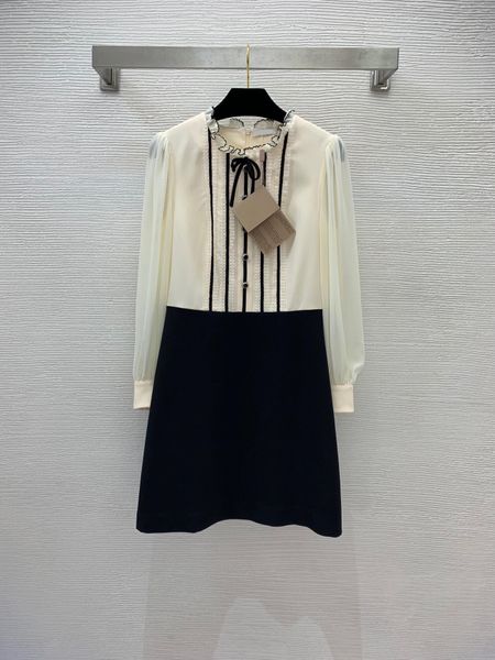 210 2022 spring summer brand same style dress large size long sleeve chifffon panelled crew neck women dress xl nis, Black
210 2022 spring summer brand same style dress large size long sleeve chifffon panelled crew neck women dress xl nis, Black