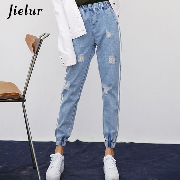 jielur harajuku fresh striped holes ripped jeans for women preppy style elastic high waist jeans femme jeans mujer 201029, Blue
jielur harajuku fresh striped holes ripped jeans for women preppy style elastic high waist jeans femme jeans mujer 201029, Blue