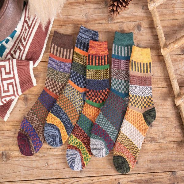 men's socks 5 pairs autumn winter nordic thick knitted two-way colorful patten crew men women thickened wool k2, Black
men's socks 5 pairs autumn winter nordic thick knitted two-way colorful patten crew men women thickened wool k2, Black