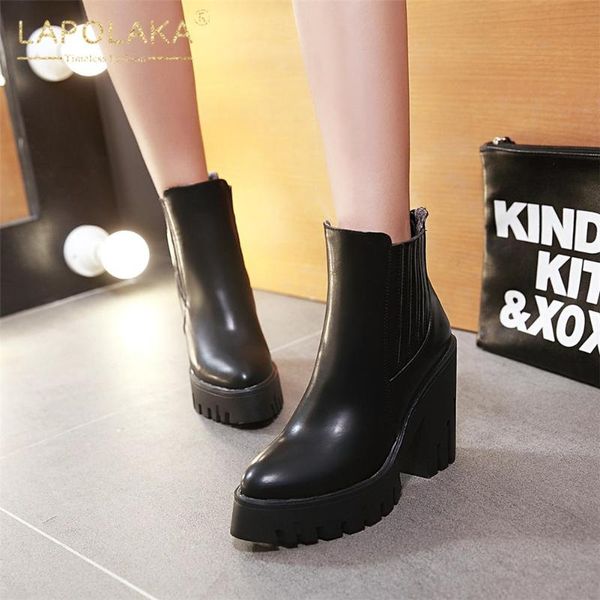 lapolaka 2020 fashion new platform fashion boots woman shoes chunky high heels pointed toe zipper office ladies boots female, Black
lapolaka 2020 fashion new platform fashion boots woman shoes chunky high heels pointed toe zipper office ladies boots female, Black