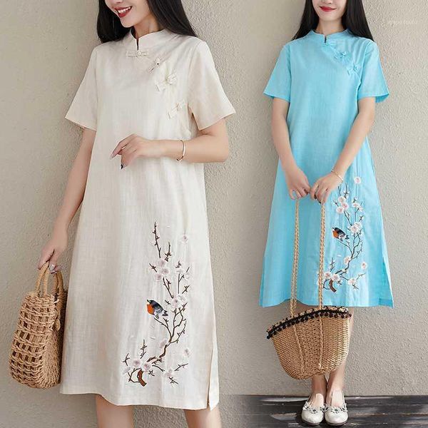 2020 chinese dress cheongsam qipao women cotton and linen cheongsam dress short sleeve qipao dresses for women floral print1, Red
2020 chinese dress cheongsam qipao women cotton and linen cheongsam dress short sleeve qipao dresses for women floral print1, Red