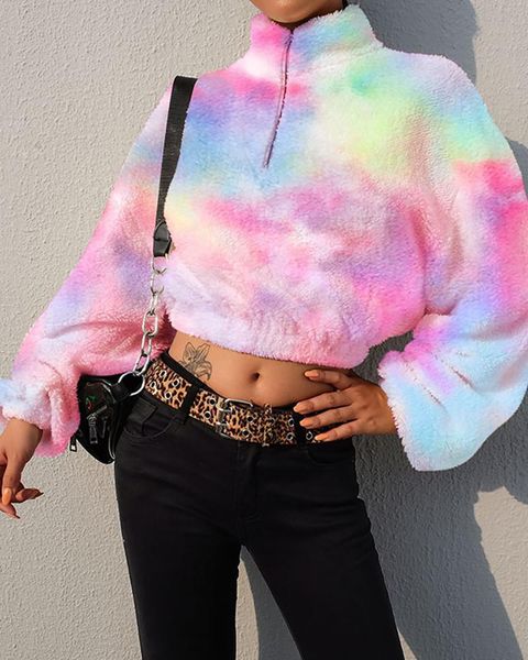 women's hoodies & sweatshirts casual furry tie dye crop hoodie women plush long sleeve sweatshirt loose pullover autumn winter, Black
women's hoodies & sweatshirts casual furry tie dye crop hoodie women plush long sleeve sweatshirt loose pullover autumn winter, Black