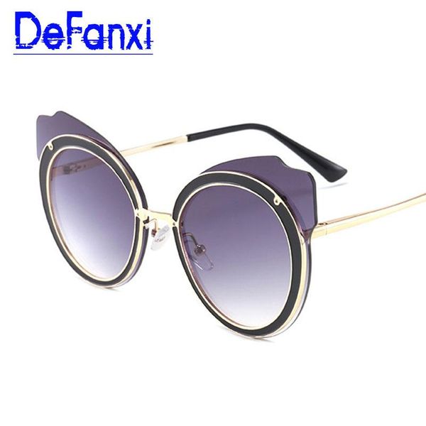 gold metal oversized cat eye sunglasses designer tinted lens fashion shades versatile personality women's sunglass, White;black
gold metal oversized cat eye sunglasses designer tinted lens fashion shades versatile personality women's sunglass, White;black
