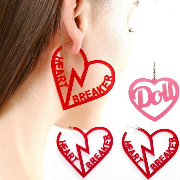 2020 new club long red pink breaker heart earrings for women letter dou large big acrylic earring pendientes brincos grandes1, Golden;silver
2020 new club long red pink breaker heart earrings for women letter dou large big acrylic earring pendientes brincos grandes1, Golden;silver