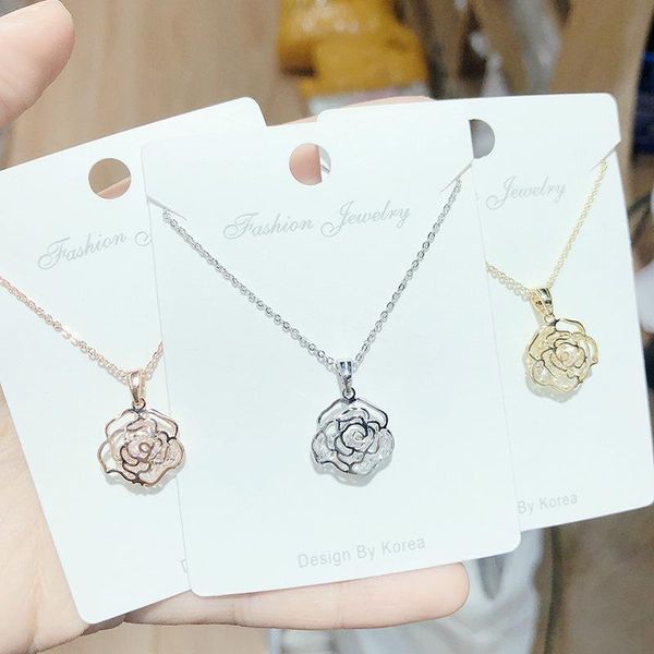 queen lotus flower necklace for women zircon chain pendant choker jewelry three colors, Silver
queen lotus flower necklace for women zircon chain pendant choker jewelry three colors, Silver