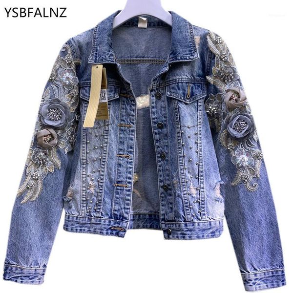 2020 spring female jean jackets flowers embroidery appliques beading short denim coat woman long sleeve hole slim blue clothing1, Black;brown
2020 spring female jean jackets flowers embroidery appliques beading short denim coat woman long sleeve hole slim blue clothing1, Black;brown