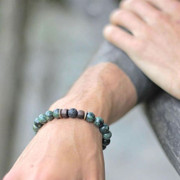 men bracelet natural stone african turquoises beads bracelet minimalist volcanic lava beaded charm jewelry gifts unisex, Black
men bracelet natural stone african turquoises beads bracelet minimalist volcanic lava beaded charm jewelry gifts unisex, Black