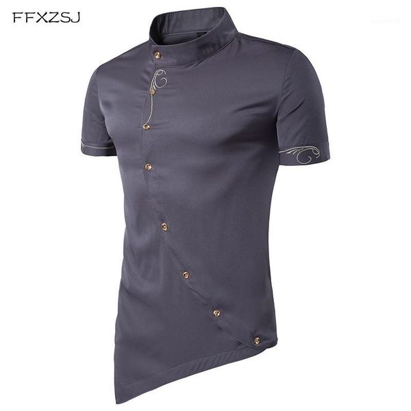 men's casual shirts men shirt short sleeve 2021 brand personality oblique button dress mandarin collar tuxedo shirts1, White;black
men's casual shirts men shirt short sleeve 2021 brand personality oblique button dress mandarin collar tuxedo shirts1, White;black