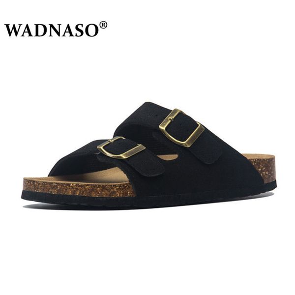 summer men's suede leather mule clogs beach slippers fashion soft cork two buckle slides footwear for men 35-45 black blue brown y20070
summer men's suede leather mule clogs beach slippers fashion soft cork two buckle slides footwear for men 35-45 black blue brown y20070