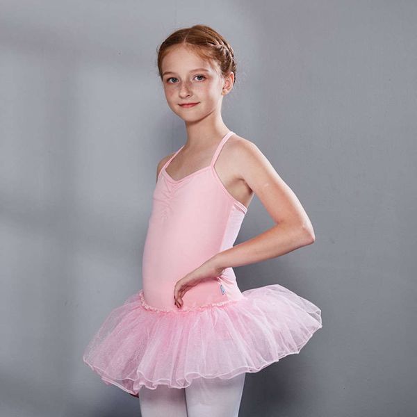 sle suspender summer latin ballet gauze skirt children's dance drs, Blue