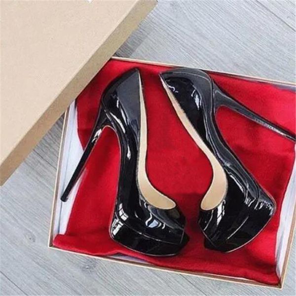luxury brand women high heel peep toe shoes nude black patent leather red bottoms wedding shoes 14cm thin heels woman pumps 34-45 with dust
luxury brand women high heel peep toe shoes nude black patent leather red bottoms wedding shoes 14cm thin heels woman pumps 34-45 with dust