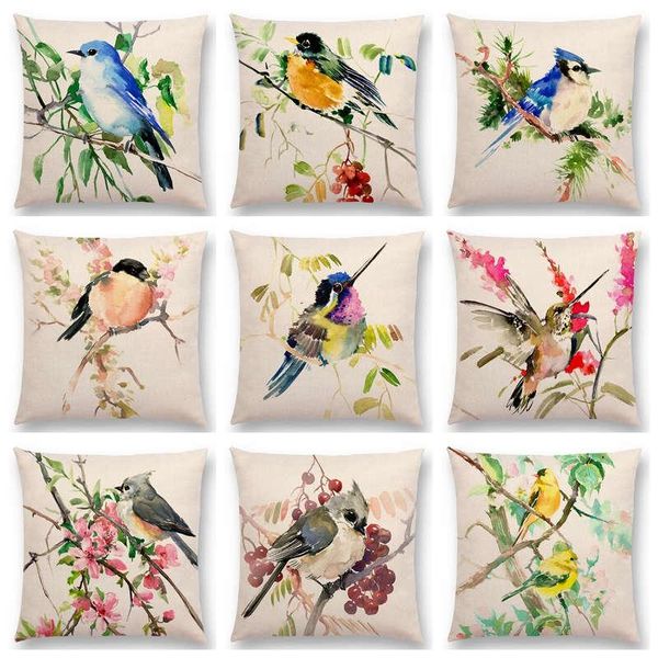 cushion/decorative pillow watercolor lovely birds flowers robin tit finch hummingbird goldfinch sparrow berries tufted cushion cover case
cushion/decorative pillow watercolor lovely birds flowers robin tit finch hummingbird goldfinch sparrow berries tufted cushion cover case