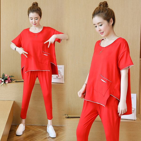 of the women big summer clothes define upper pants 2 piece loose casual blouse sets fat suits d4of, White
of the women big summer clothes define upper pants 2 piece loose casual blouse sets fat suits d4of, White