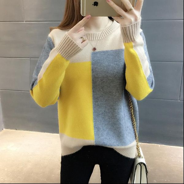 sueter mujer invierno 2021 winter clothes korean knit sweater women ladies soild pullovers thick o neck pink blusas 0359, White;black
sueter mujer invierno 2021 winter clothes korean knit sweater women ladies soild pullovers thick o neck pink blusas 0359, White;black