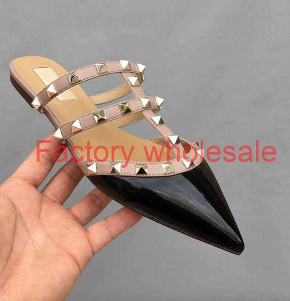 brand women sandals rivet slippers women's summer semi baotou sandals fashion sandals women's pointed flat bottom leather, Black
brand women sandals rivet slippers women's summer semi baotou sandals fashion sandals women's pointed flat bottom leather, Black