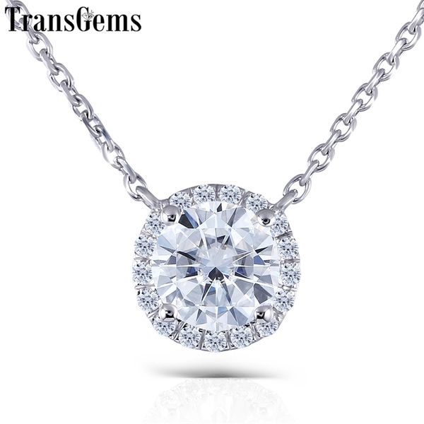 transgems solid 14k 585 white gold 1ct fgh 6.5mm moissanite diamond halo pendant necklace for women 18 inch chain y200620, Silver
transgems solid 14k 585 white gold 1ct fgh 6.5mm moissanite diamond halo pendant necklace for women 18 inch chain y200620, Silver