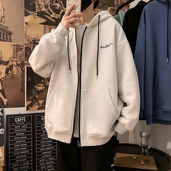 hooded zipper sweater men's autumn and winter fashion cardigan sportswear casual plush thickened coat, Black
hooded zipper sweater men's autumn and winter fashion cardigan sportswear casual plush thickened coat, Black