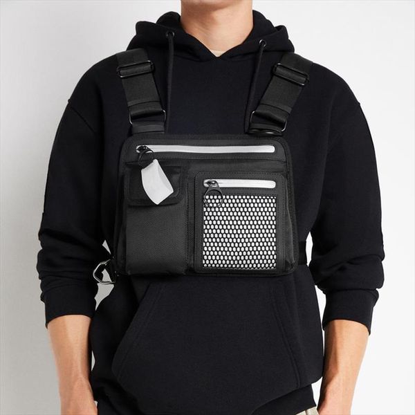 reflective men chest rig bag tactical hip hop chest bag men functional vest pack male waist bags abdomon pack shoulder bags
reflective men chest rig bag tactical hip hop chest bag men functional vest pack male waist bags abdomon pack shoulder bags
