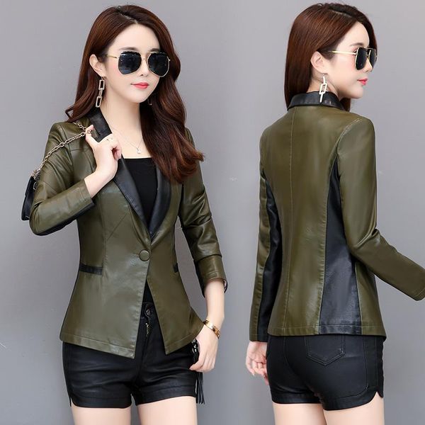 spring jacket ladies pu leather jacket short autumn zipper motorcycle leather small suit faux slim black green
spring jacket ladies pu leather jacket short autumn zipper motorcycle leather small suit faux slim black green