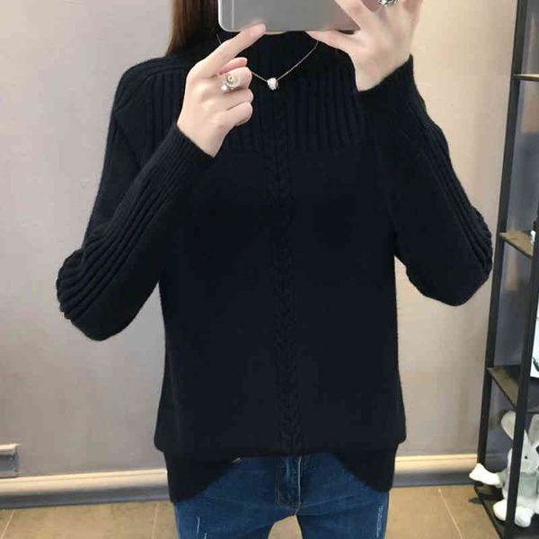 women's sweaters pullover loose korean style long sleeve knitted jumper m272, White;black
women's sweaters pullover loose korean style long sleeve knitted jumper m272, White;black
