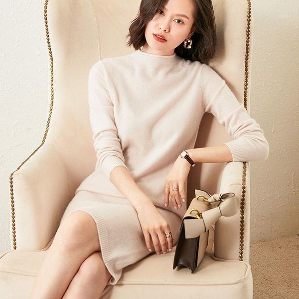 half high collar cashmere sweater women's medium length dress 2020 new 100 genuine soft solid cashmere sweater1, Black;gray
half high collar cashmere sweater women's medium length dress 2020 new 100 genuine soft solid cashmere sweater1, Black;gray